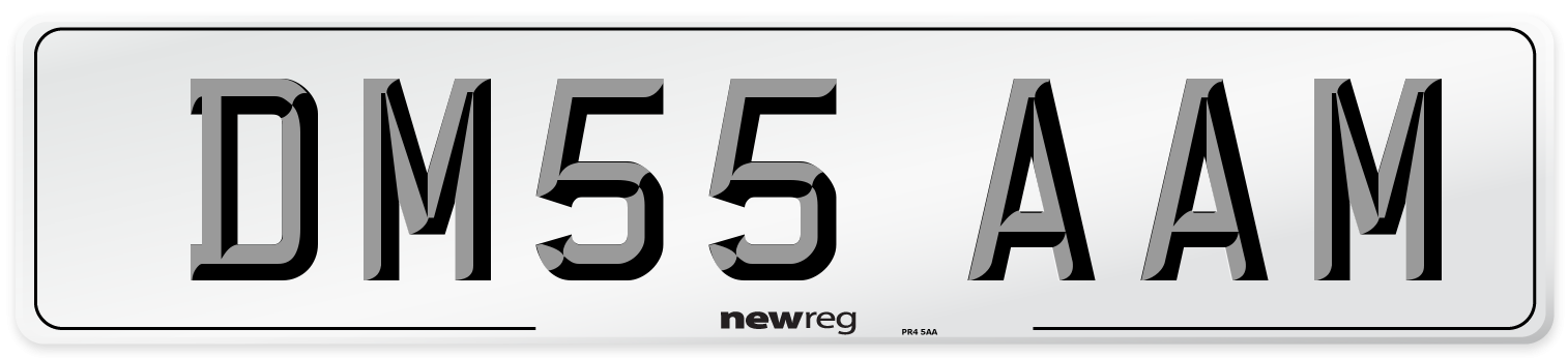 DM55 AAM Number Plate from New Reg